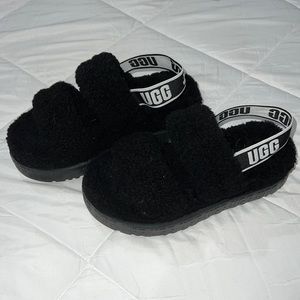 Ugg platform fuzzy sandals